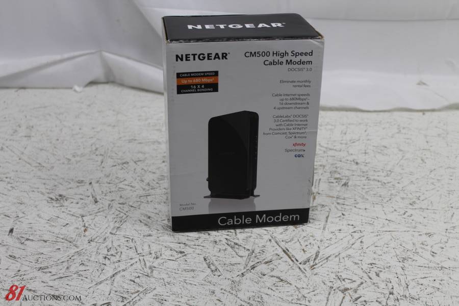 Netgear Cable Modem Cm500 Compatible With All Cable Providers Including Xfinity By Comcast Spectrum Cox For Cable Plans Up To 300 Mbps Docsis 3 0 Auction 81 Auctions